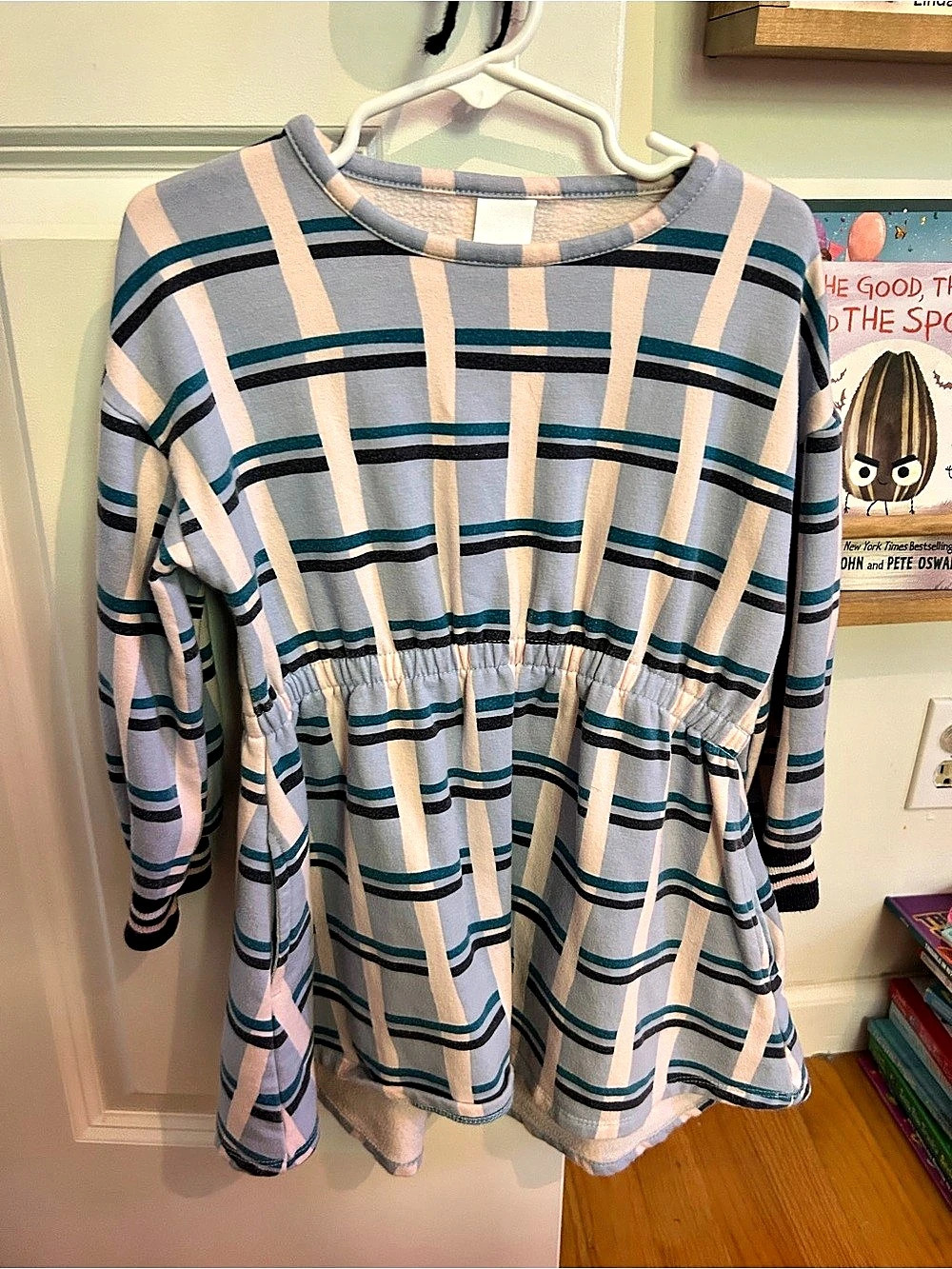Open Edit girls Plaid Sweatshirt Dress Size 3